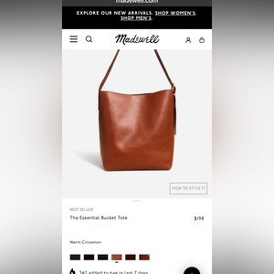 Madewell Brown Leather Tote Bag
